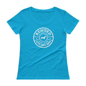 Rescued is my favorite breed women's t-shirt (caribbean blue))